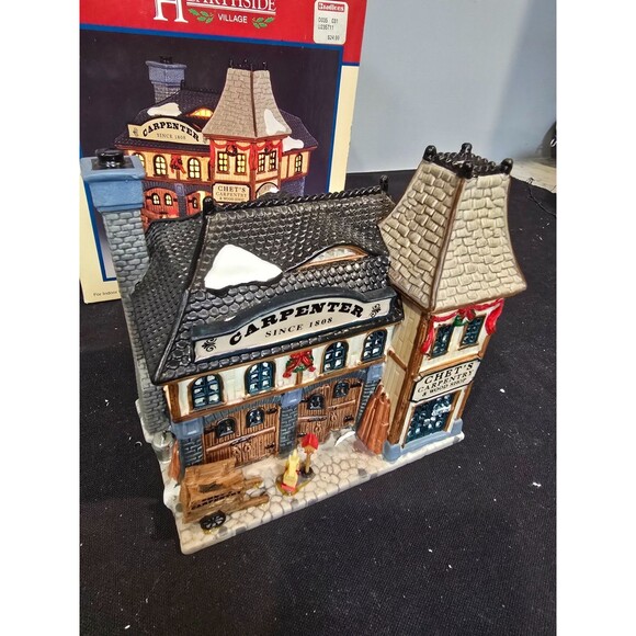 Lemax “Chet’s Carpentry & Wood Shop” 2000 Hearthside Village Porcelain Building - Picture 3 of 11